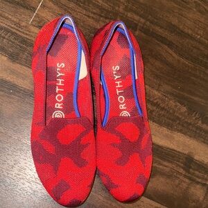 Rothy's Red and Blue Patterned Flats
